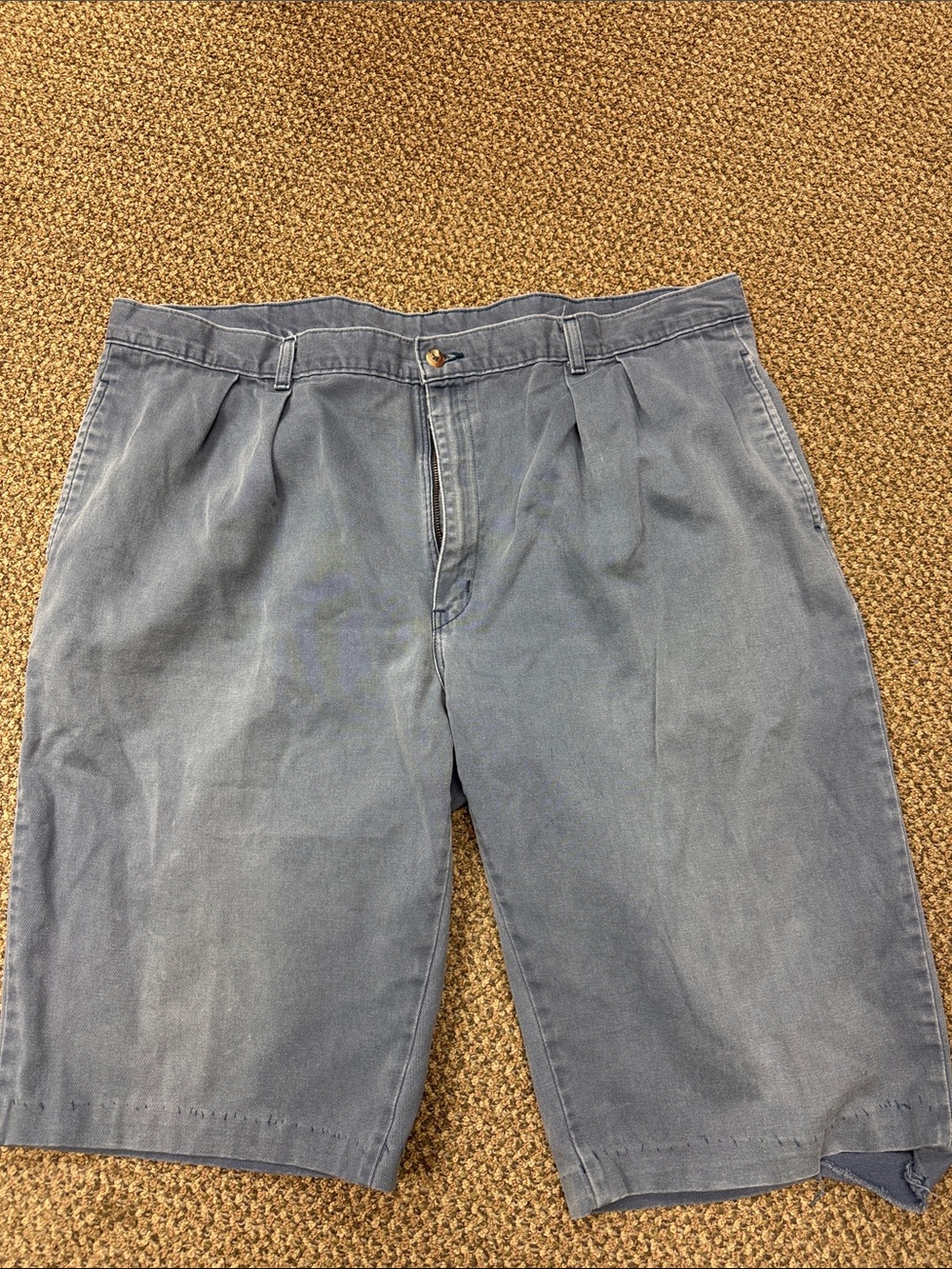 Vintage Duck Head Pleated Walking Shorts Blue Cotton Men’s 40‎ Y2K USA Prep